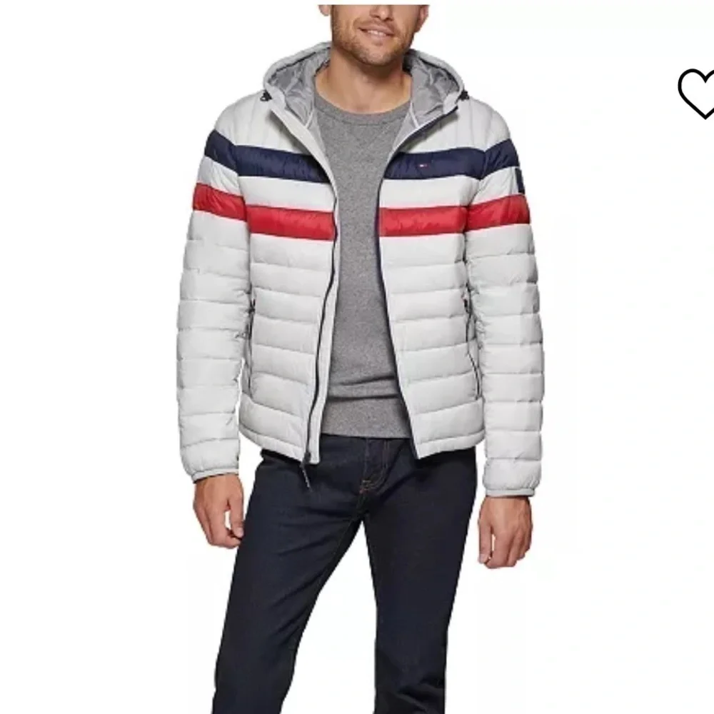 Tommy Hilfiger | Quilted Color Blocked Hooded Puffer Jacket (Small)